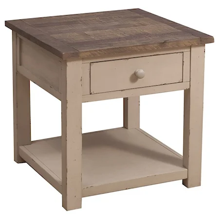 Cottage Style Two-Toned End Table